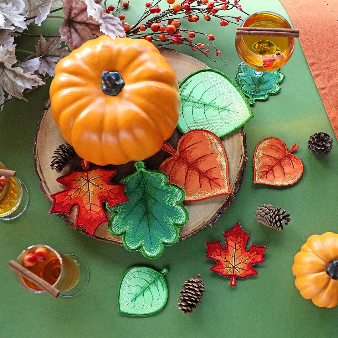 Autumn Aspen Leaf Coaster (In-the-Hoop) - Image 2