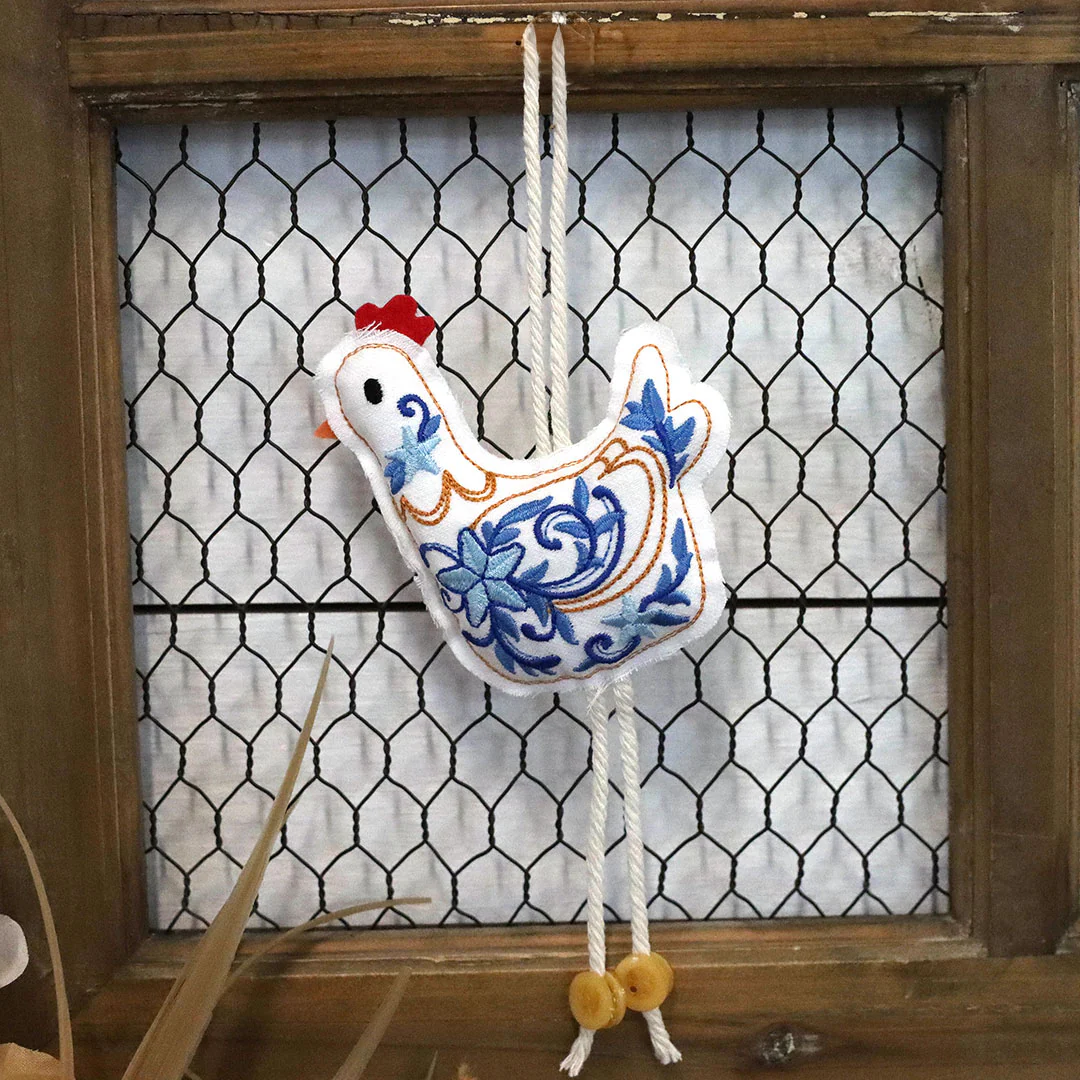 Folk Art Hen Stuffie (In-the-Hoop) - Image 2