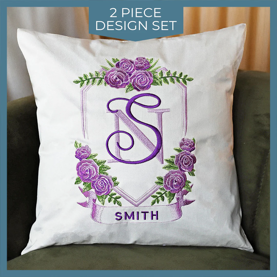 Rose Bud Monogram Frame Set