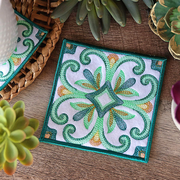 Elegant Color Theory Square Coaster (In-the-Hoop) - Image 2