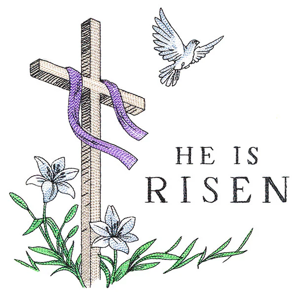 Elegant He is Risen Cross with Dove - Image 3