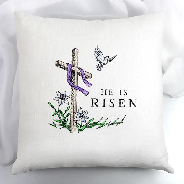 Elegant He is Risen Cross with Dove - Image 4