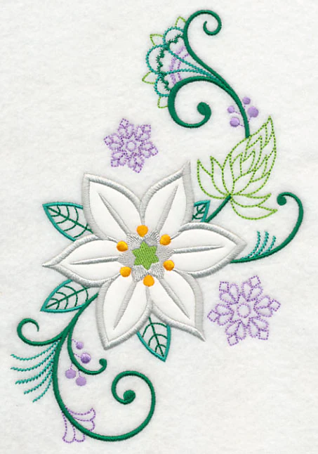 Elegant Star of Bethlehem Spray (Applique) - Image 2
