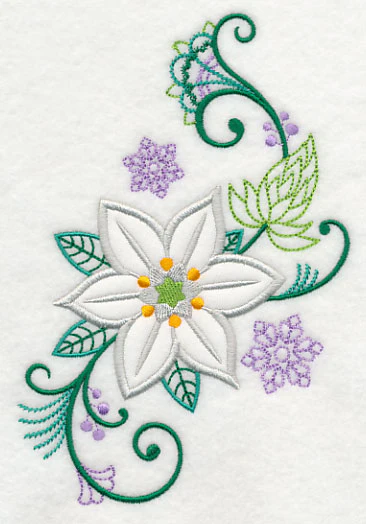 Elegant Star of Bethlehem Spray (Applique) - Image 4