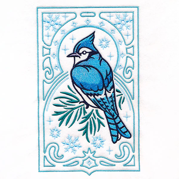 Elegant Winter Bird Panel - Blue Jay - Image 4