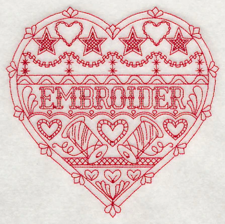 Embroider Heart (Redwork) - Image 3