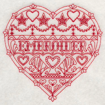 Embroider Heart (Redwork) - Image 4
