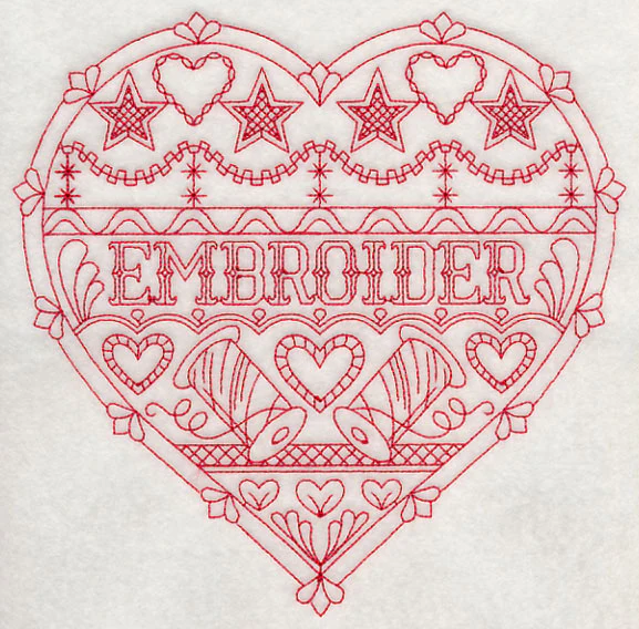 Embroider Heart (Redwork) - Image 5