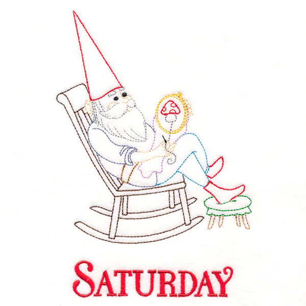 Embroidering Gnome on Saturday (Vintage) - Image 3