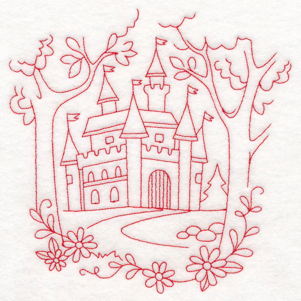 Enchanted Fairy Tale - Castle (Redwork) - Image 2