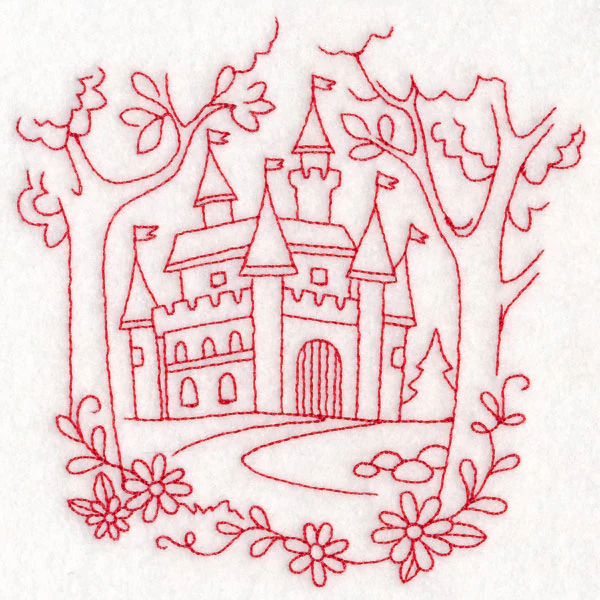 Enchanted Fairy Tale - Castle (Redwork) - Image 4