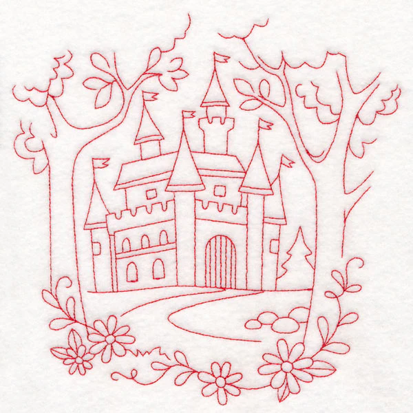 Enchanted Fairy Tale - Castle (Redwork) - Image 6