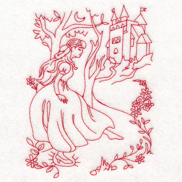 Enchanted Fairy Tale - Cinderella (Redwork) - Image 3
