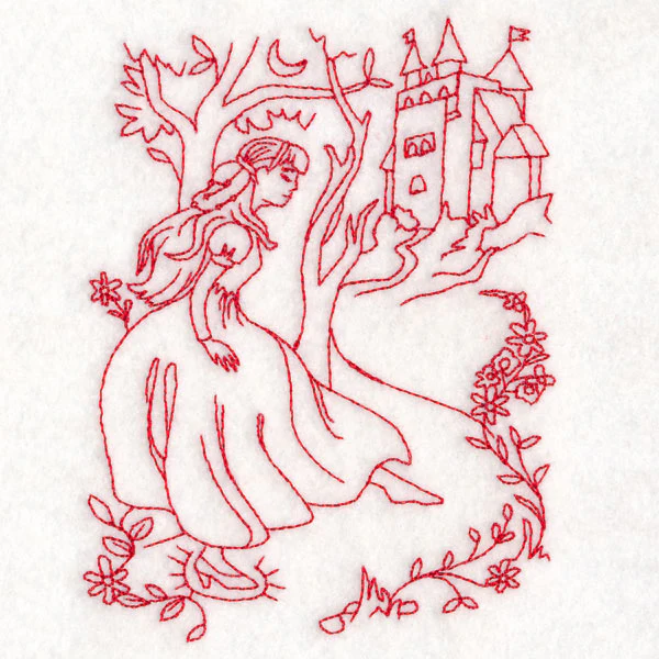 Enchanted Fairy Tale - Cinderella (Redwork) - Image 4