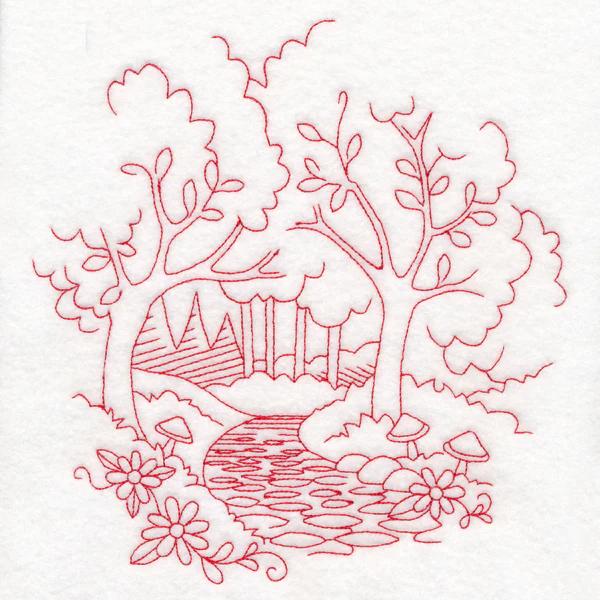 Enchanted Fairy Tale - Forest (Redwork)