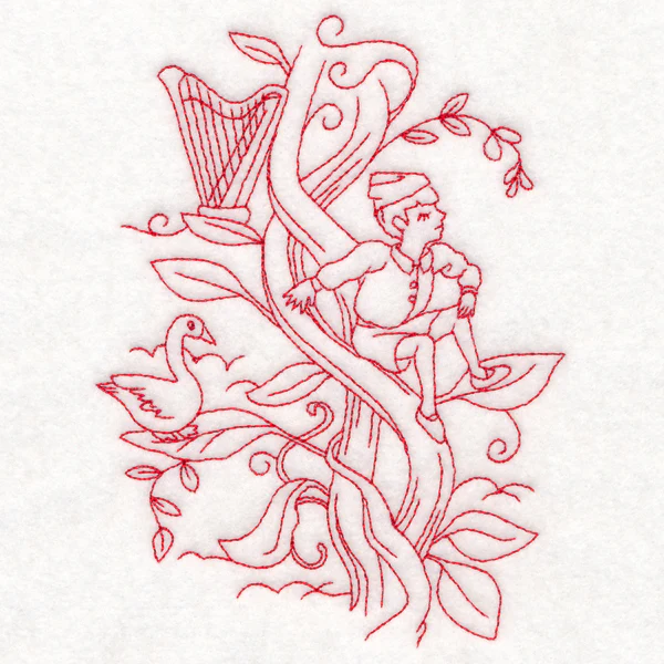 Enchanted Fairy Tale - Jack and the Beanstalk (Redwork) - Image 3