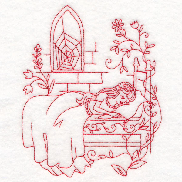 Enchanted Fairy Tale - Sleeping Beauty (Redwork) - Image 3
