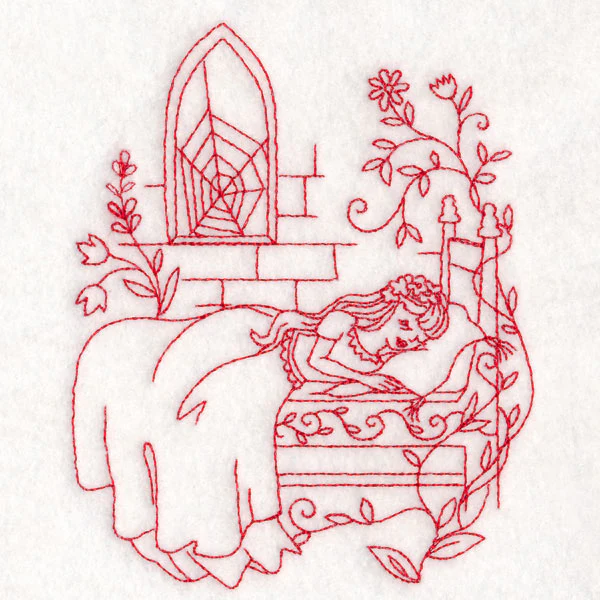 Enchanted Fairy Tale - Sleeping Beauty (Redwork) - Image 4