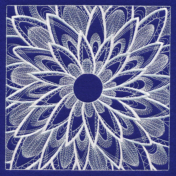 Enchanting Floral Square (Whitework) - Image 2