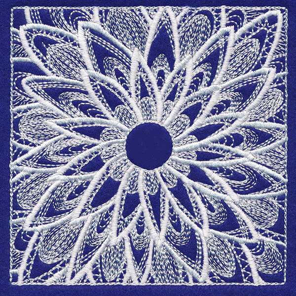 Enchanting Floral Square (Whitework) - Image 5