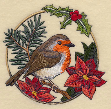European Robin in Christmas Blooms - Image 4