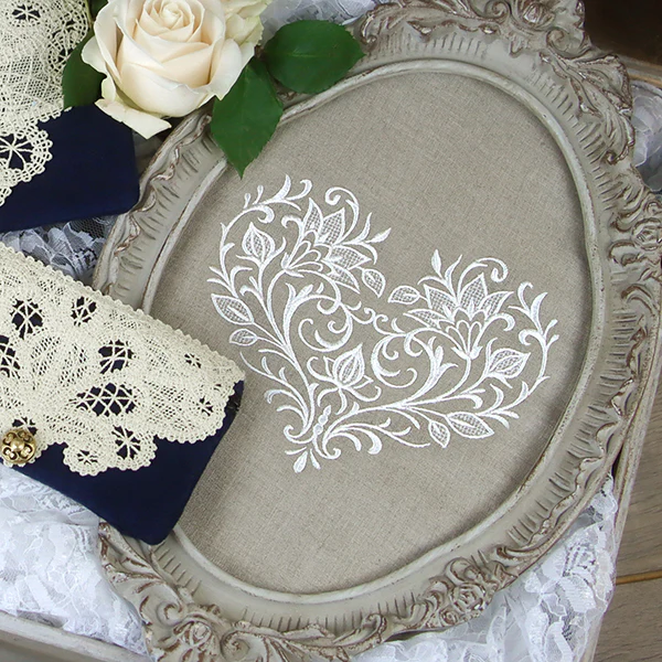 Exquisite Blooming Heart (Whitework) - Image 8