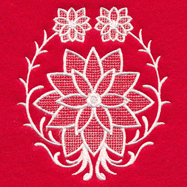 Exquisite Poinsettia Accent (Whitework) - Image 3