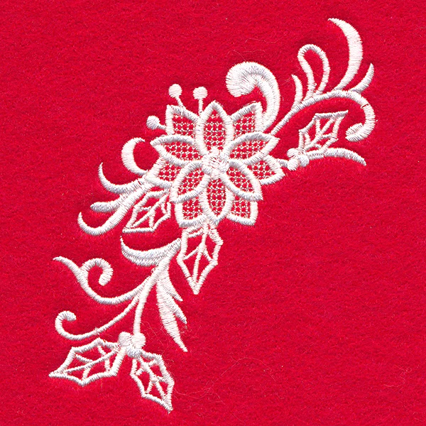 Exquisite Poinsettia Spray (Whitework) - Image 2