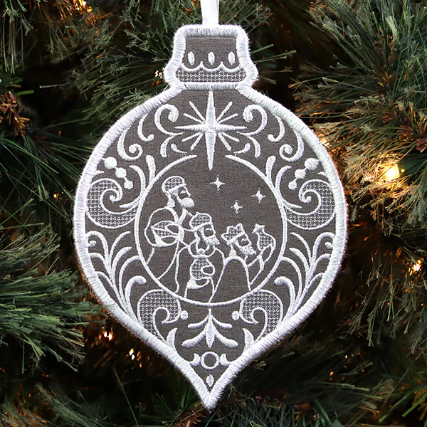 Exquisite Three Wise Men Ornament (In-the-Hoop) - Image 3