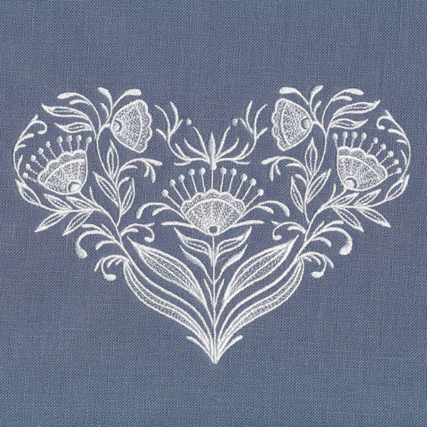 Exquisite Whitework Heart - Image 7