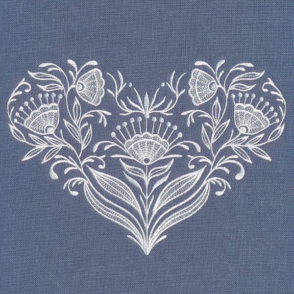 Exquisite Whitework Heart - Image 9