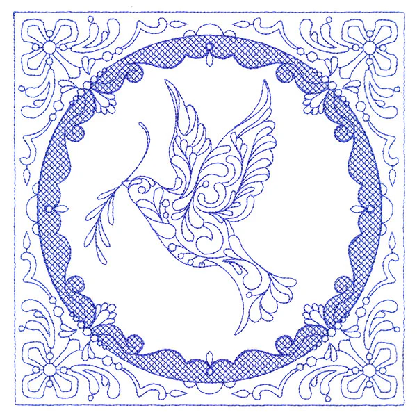 Faithful Stitches - Dove (Trapunto)
