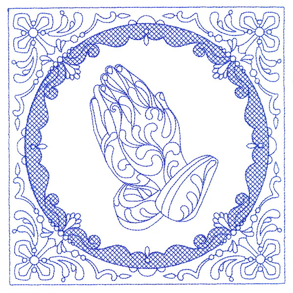 Faithful Stitches - Praying Hands (Trapunto) - Image 3