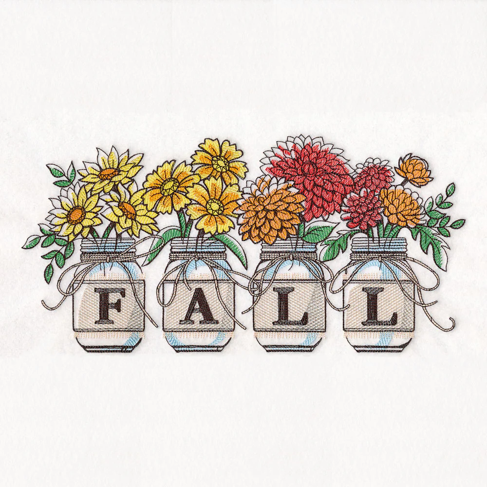 Fall Jar Bouquet Border