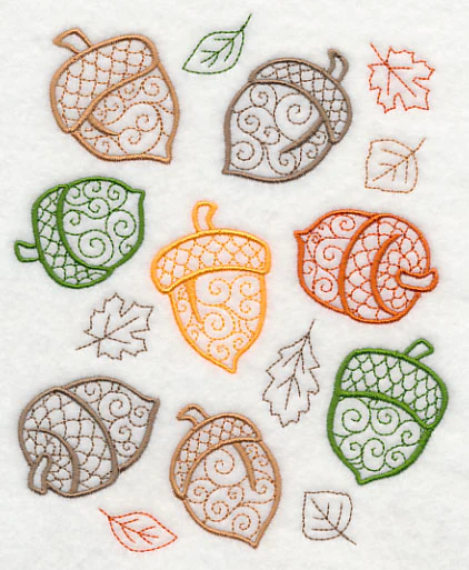 Fall Leaves and Acorns - Image 2