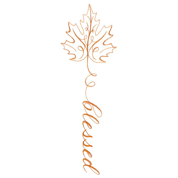 Fall Leaves Calligraphy - Blessed