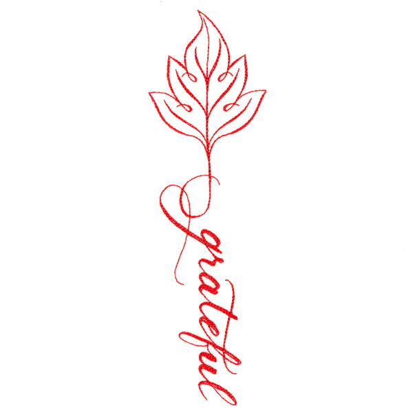 Fall Leaves Calligraphy - Grateful - Image 3