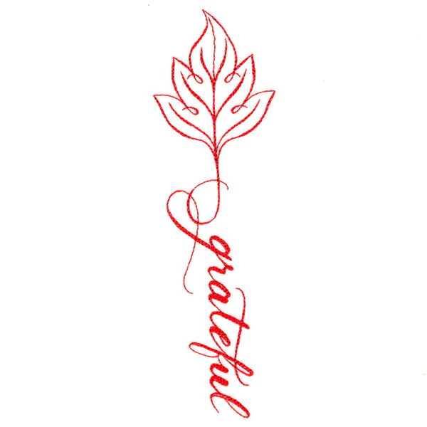 Fall Leaves Calligraphy - Grateful - Image 4
