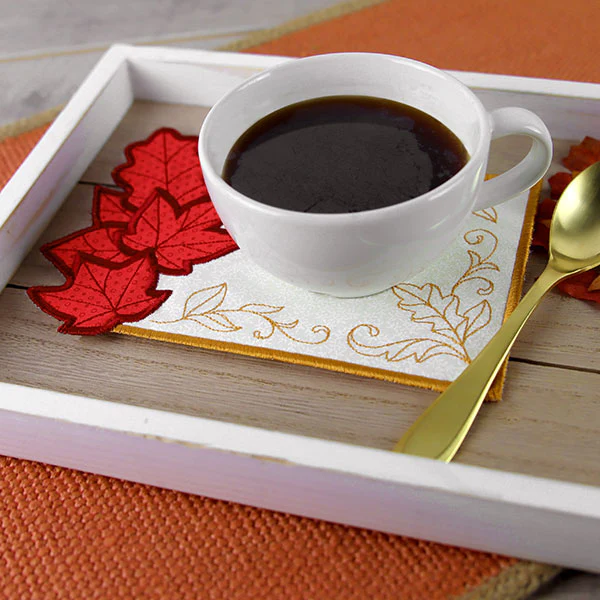 Fall Leaves Mug Rug (In-the-Hoop) - Image 2