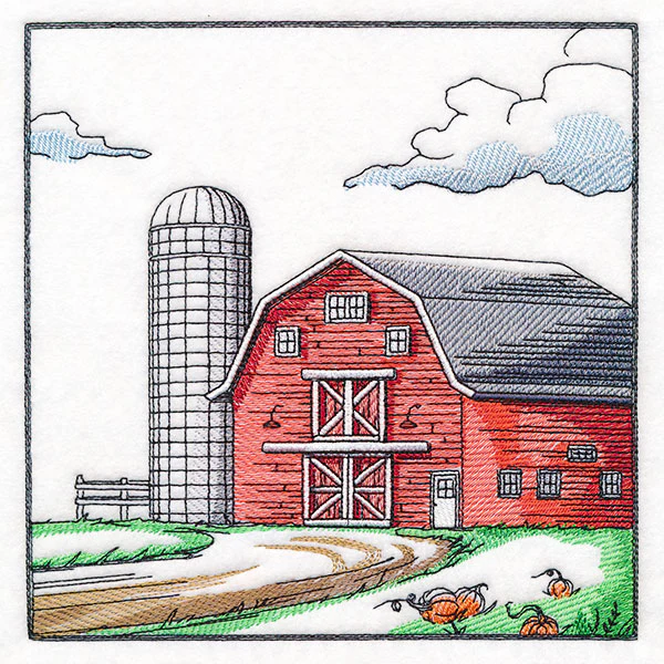 Fall on the Farm Scene - Barn and Silo - Image 4