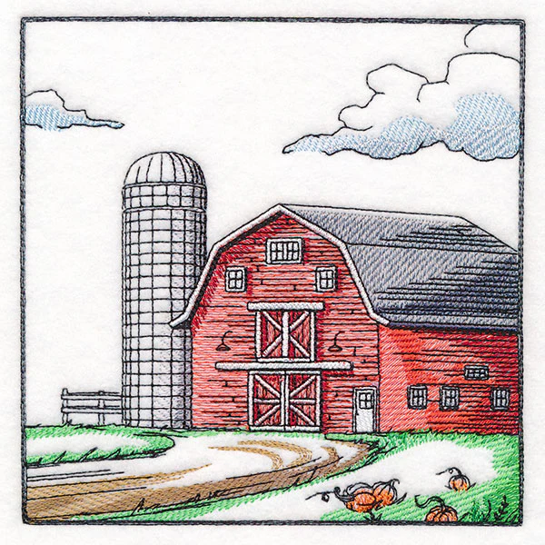 Fall on the Farm Scene - Barn and Silo - Image 7