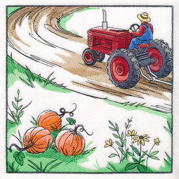 Fall on the Farm Scene - Tractor - Image 9