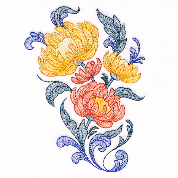 Fall Rosemaling Flowers - Image 2