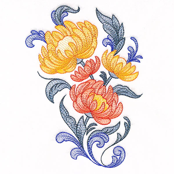 Fall Rosemaling Flowers - Image 3