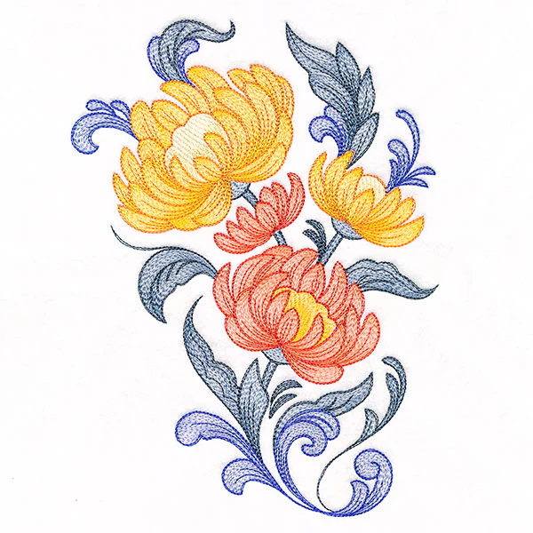Fall Rosemaling Flowers - Image 4