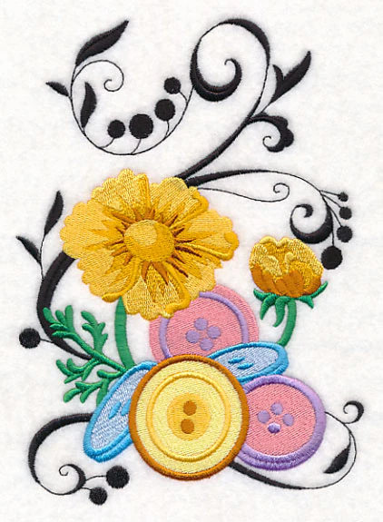 Fanciful Buttons with Cosmos - Image 3