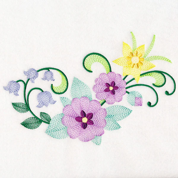 Fanciful Daffodil & Violet Spray - Image 2
