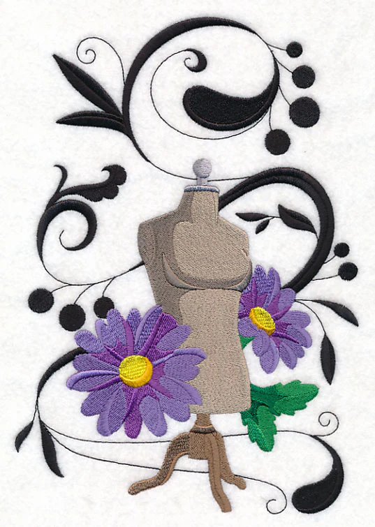 Fanciful Dress Form with Daisies - Image 5