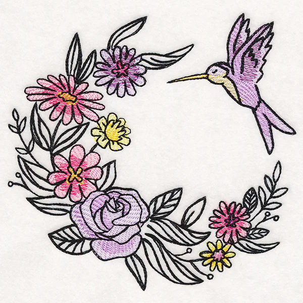 Fanciful Flutters Hummingbird Wreath in Watercolor - Image 3
