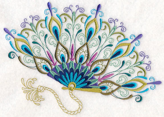 Fanciful Peacock Fan - Image 2